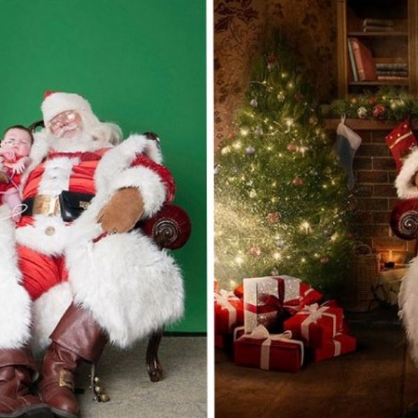 Fotógrafos fazem montagens de fotos de crianças em hospitais com o Papai Noel